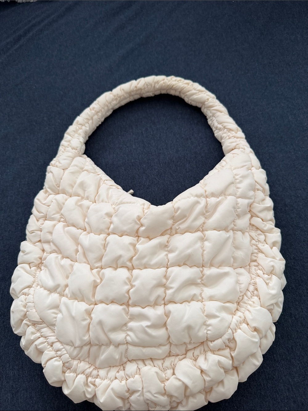 Quilted Cream Women's Shoulder Bag